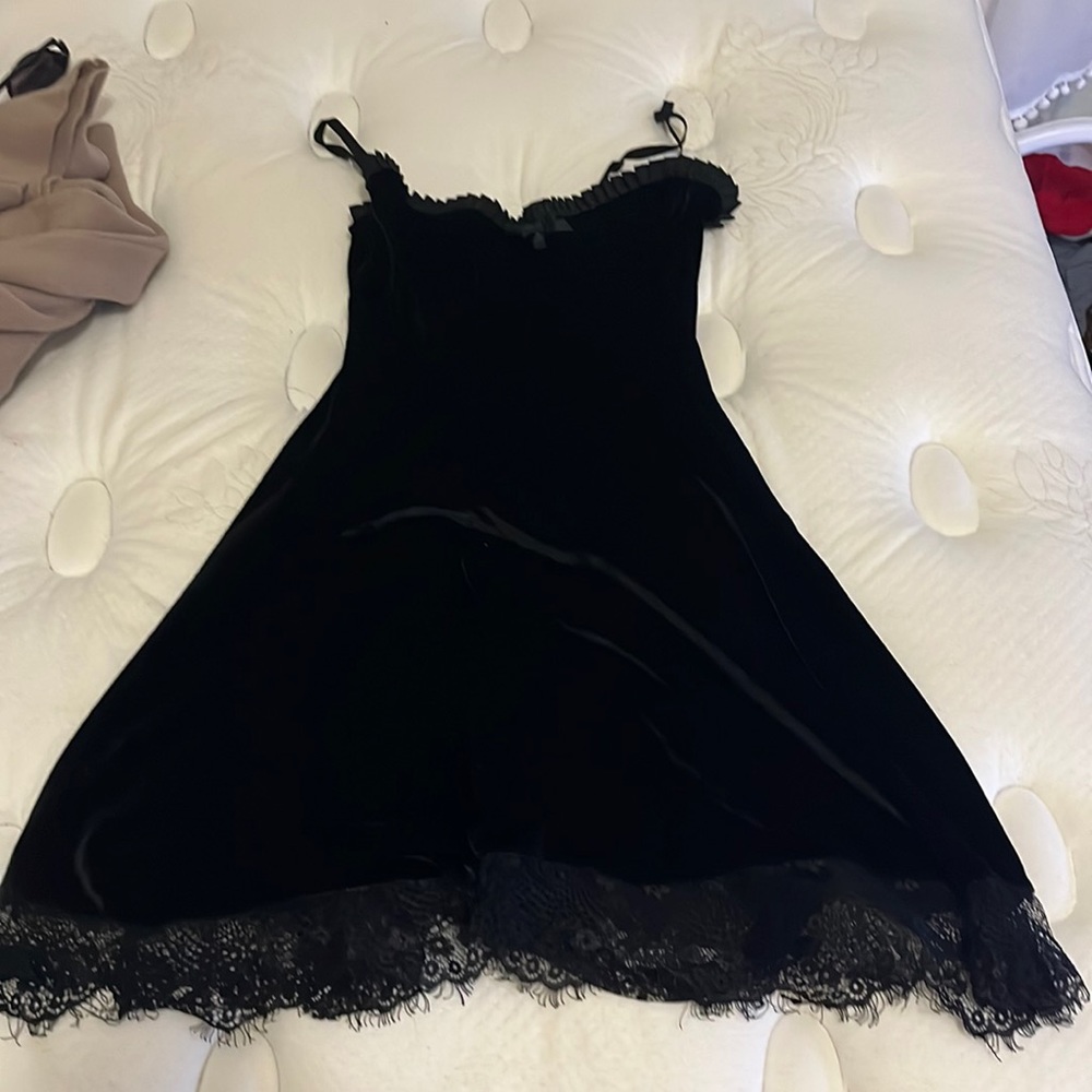 Amazon black velvet (?) dress